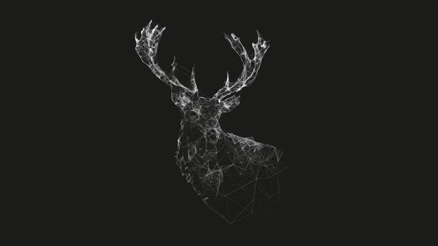 white deer sketch, grey deer digital wallpaper, geometry, wireframe, HD wallpaper