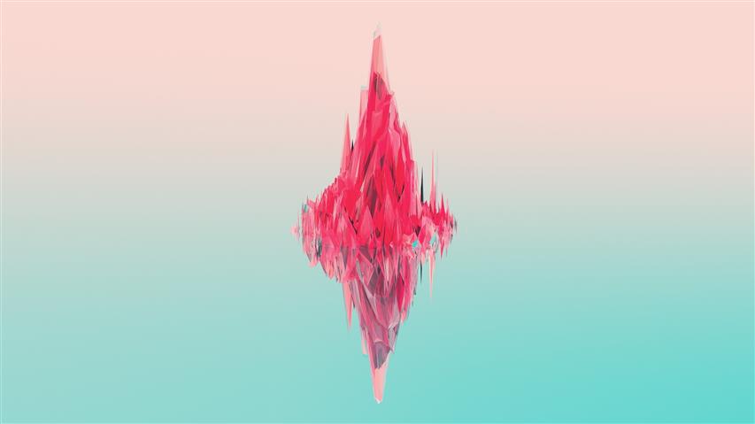 red island illustration, Justin Maller, abstract, Facets, gradient, HD wallpaper