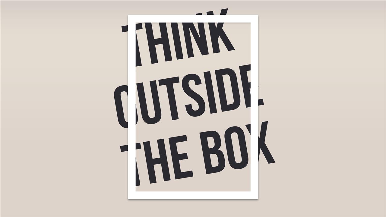 Think Outside The Box text, writing, minimalism, typography, digital art, HD wallpaper
