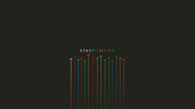 black background with stay positive text overlay, simple, minimalism, HD wallpaper
