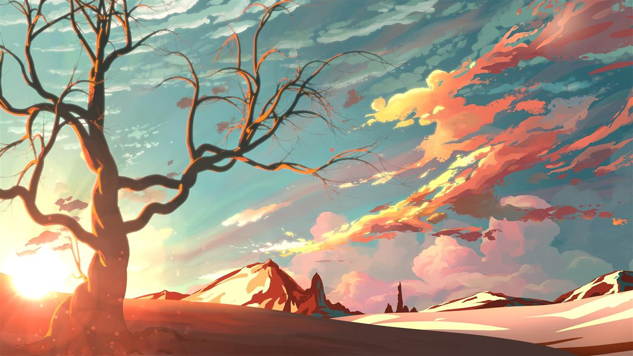 bare tree and desert wallpaper, bald tree under blue sky illustration, HD wallpaper
