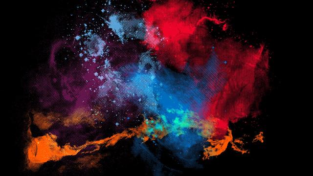 multicolored abstract wallpaper, digital art, black background, HD wallpaper