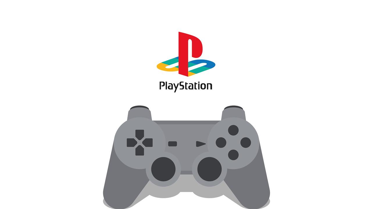 Sony PlayStation logo, video games, minimalism, controllers, simple background, HD wallpaper