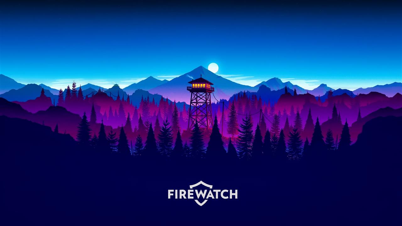 Firewatch digital wallpaper, purple and blue mountains illustration, HD wallpaper