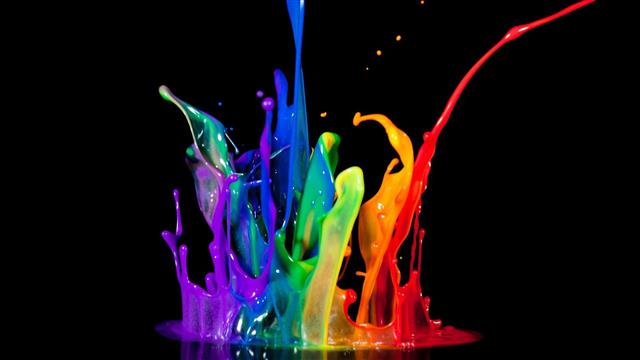 purple, blue, green, red, and orange color splash, paint, bursts, HD wallpaper
