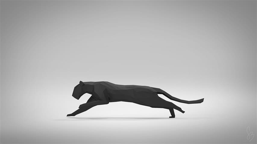 black Jaguar clip art, black panther figurine, animals, digital art, HD wallpaper