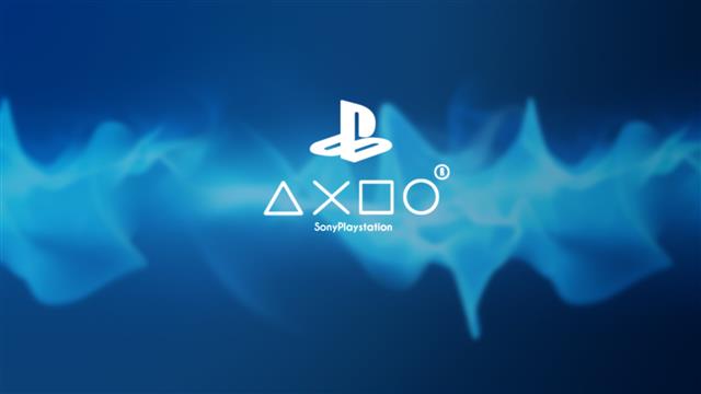 Sony PlayStation logo, background, the game, console, game console, HD wallpaper