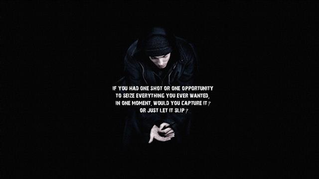 Slim Shady with text overlay, Eminem, rap, hip hop, motivational, HD wallpaper