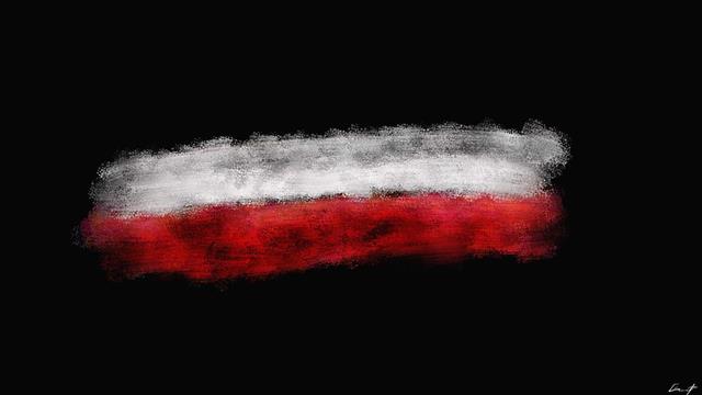 Poland, Flag, Abstract, Minimalism, Red, White, Black Background, HD wallpaper