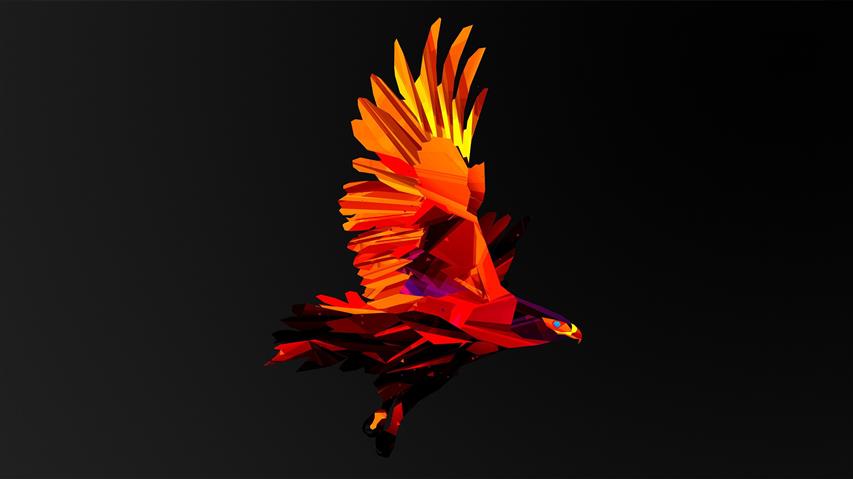 digital art, Justin Maller, eagle, animals, low poly, Facets, HD wallpaper