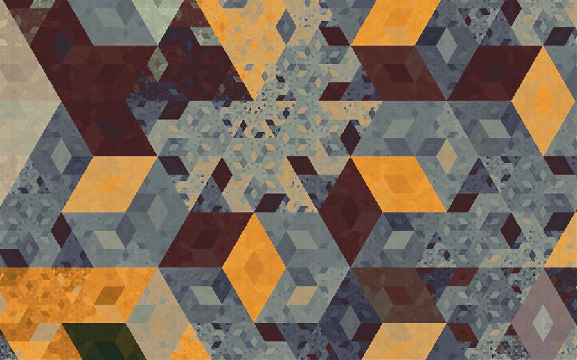 blue and brown digital wallpaper, Apophysis, isometric, tesselation, HD wallpaper