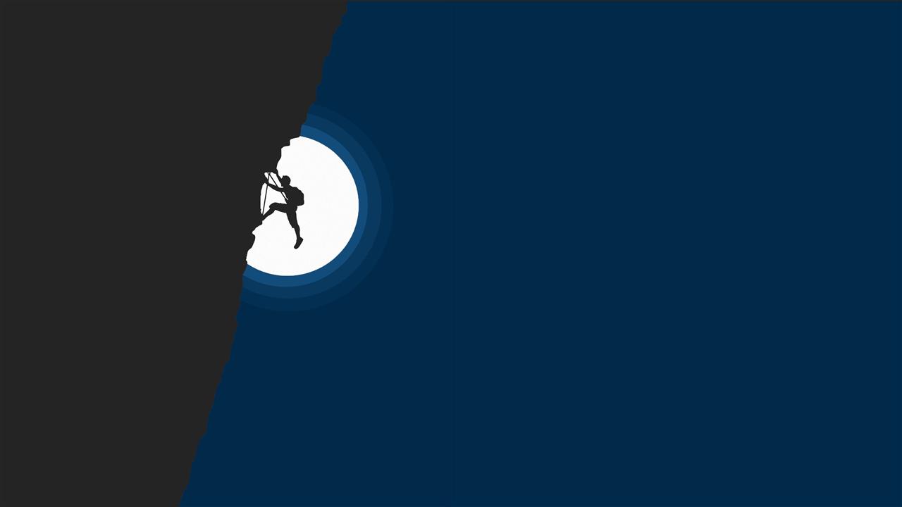 sport, Moon, minimalism, night, mountain, man, digital art, HD wallpaper
