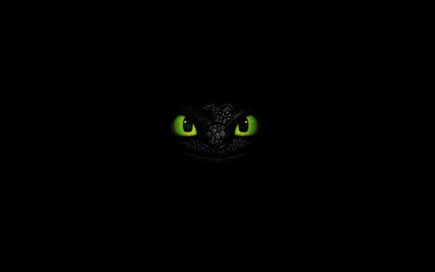 How to Train Your Dragon, movies, simple background, Black background, dragon face, Green eyes, HD wallpaper