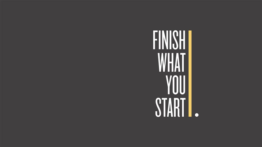 black background with finish what you start text overlay, typography, HD wallpaper