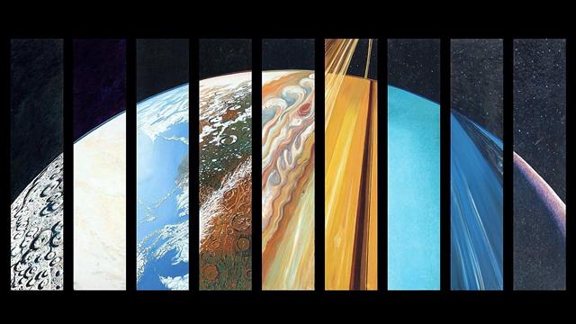earth illustration, space, planet, Jupiter, Saturn, Solar System, HD wallpaper