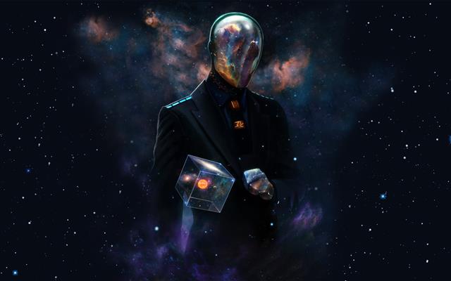 person wearing black blazer digital wallpaper, space, universe, HD wallpaper