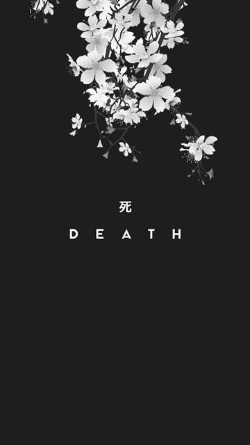 black background with text overlay, death, dark, kanji, Japan, HD wallpaper