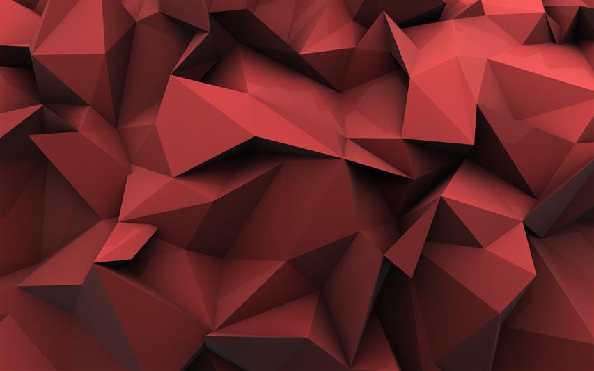 3D Low Poly Abstract, Abstract 3D, white tigers, red, paper, HD wallpaper