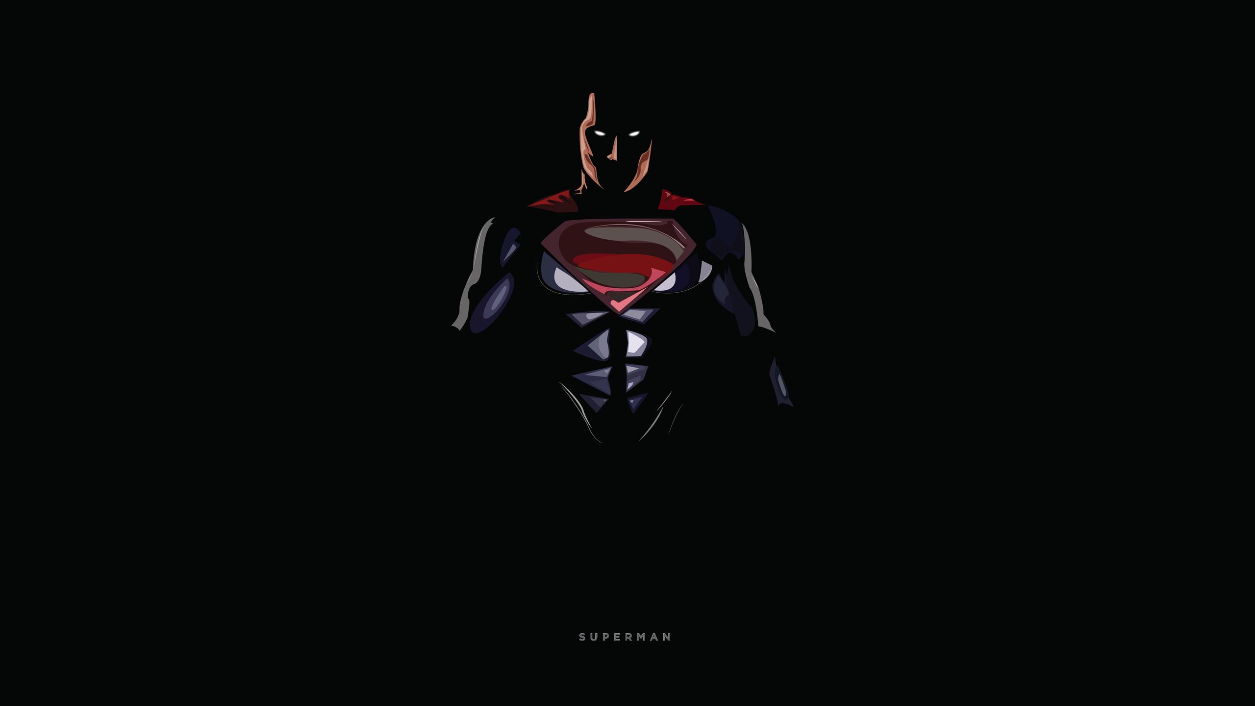 Superheroes, DC Comics, 8K, Dark background, Minimal, Superman, HD wallpaper