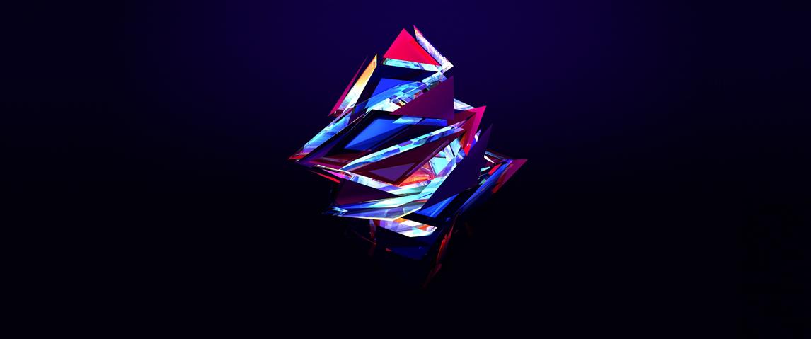 Justin Maller, abstract, Facets, multi colored, studio shot, HD wallpaper