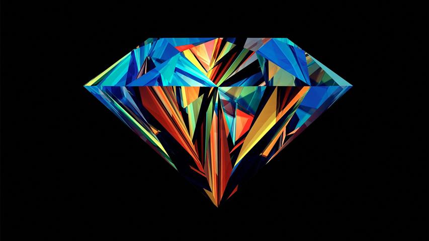 multicolored diamond illustration, colorful, abstract, Justin Maller, HD wallpaper