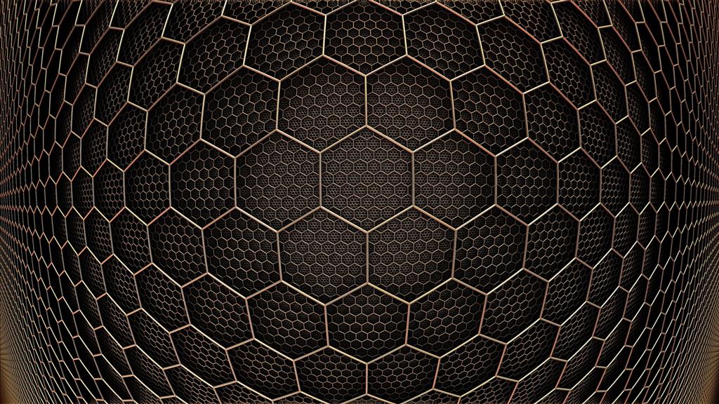 black and white area rug, abstract, hexagon, 3d design, backgrounds, HD wallpaper