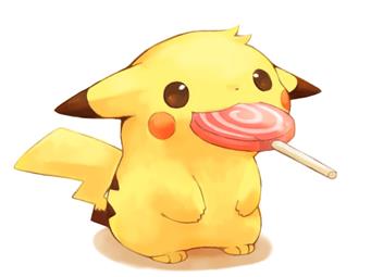 Pikachu, Pikachu eating lollipop, Pokémon, simple background, HD wallpaper