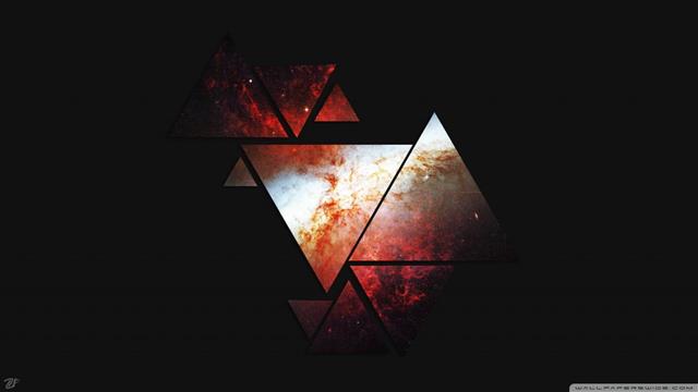 triangle white and red digital wallpaper, geometry, abstract, HD wallpaper