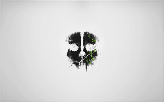 black skull illustration, Call of Duty: Ghosts, minimalism, gray, HD wallpaper