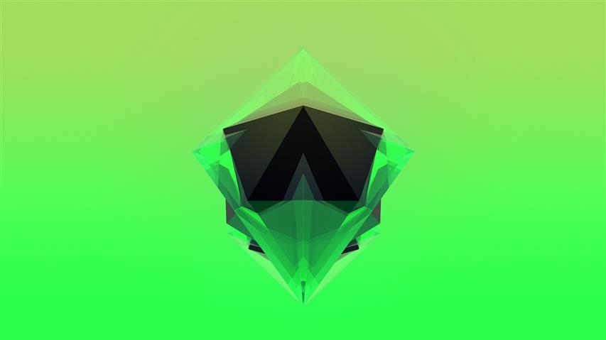 black and green graphic wallpaper, abstract, Justin Maller, Facets, HD wallpaper