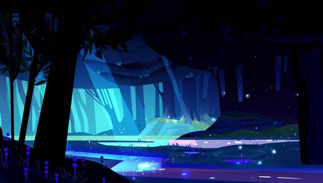 Steven Universe, forest, landscape, fantasy art, illustration, HD wallpaper