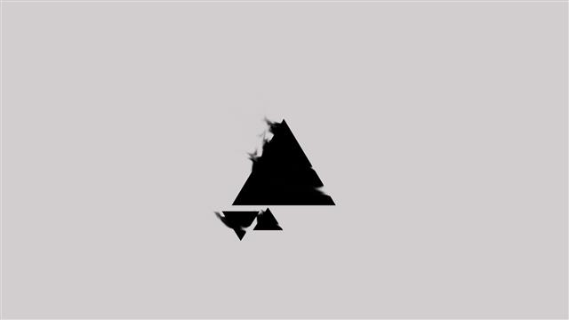 triangle, black, white, wind, minimalism, simple background, HD wallpaper