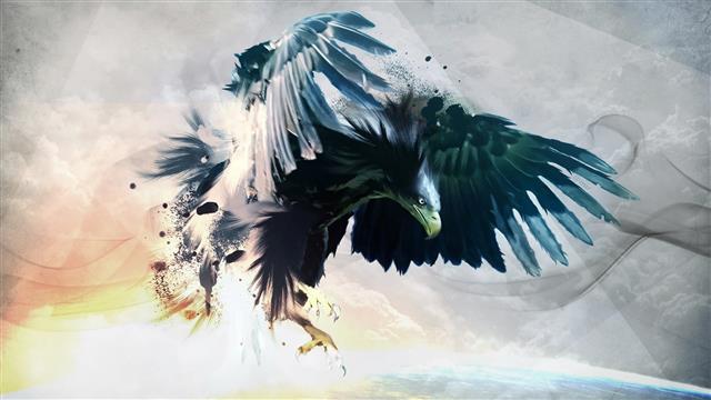 eagle painting, birds, artwork, paint splatter, digital art, animals, HD wallpaper