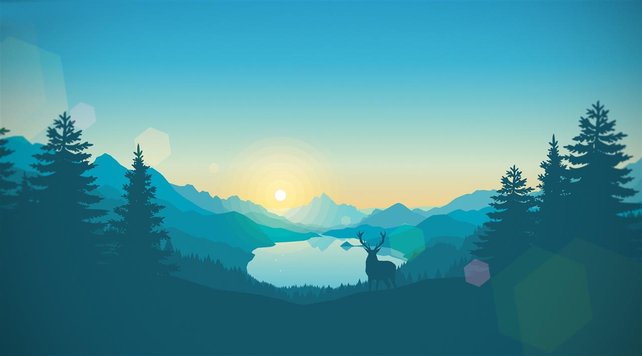 Wildlife Landscape Illustration, Aero, Vector Art, Nature, Lake, HD wallpaper