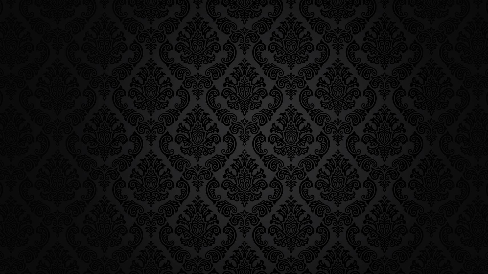 gray and black floral wallpaper, retro, pattern, vector, dark, HD wallpaper