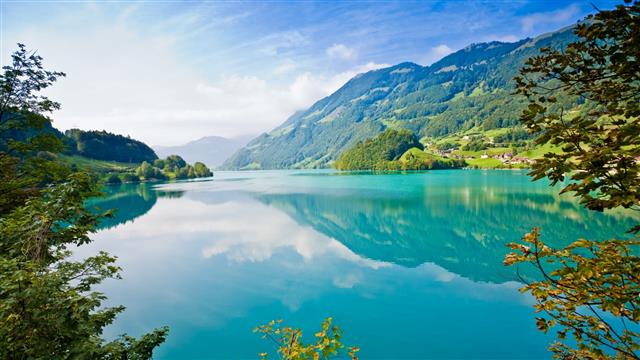 landscape photography of body of water surrounded with mountains, HD wallpaper