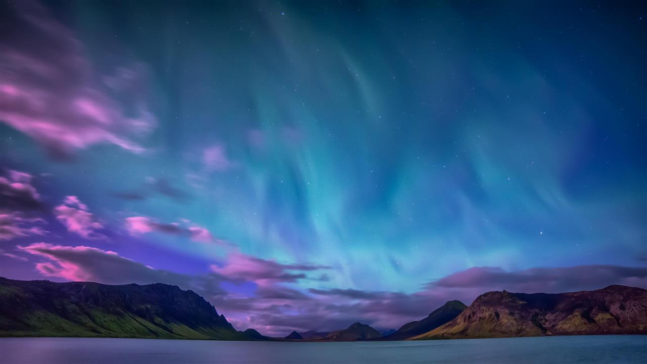 sky, aurora borealis, northern lights, atmosphere, alftavatn, HD wallpaper