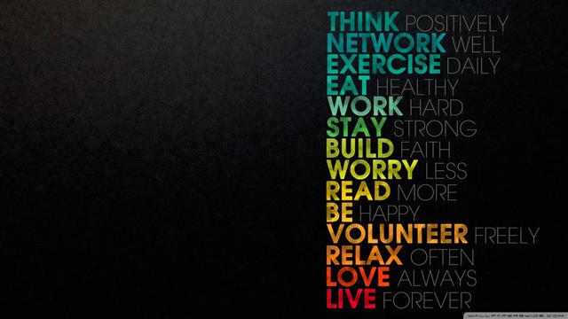 think positively network well text, exercising, motivational, HD wallpaper