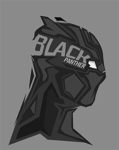 Black Panther wallpaper, Bosslogic, Marvel Comics, gray background, HD wallpaper
