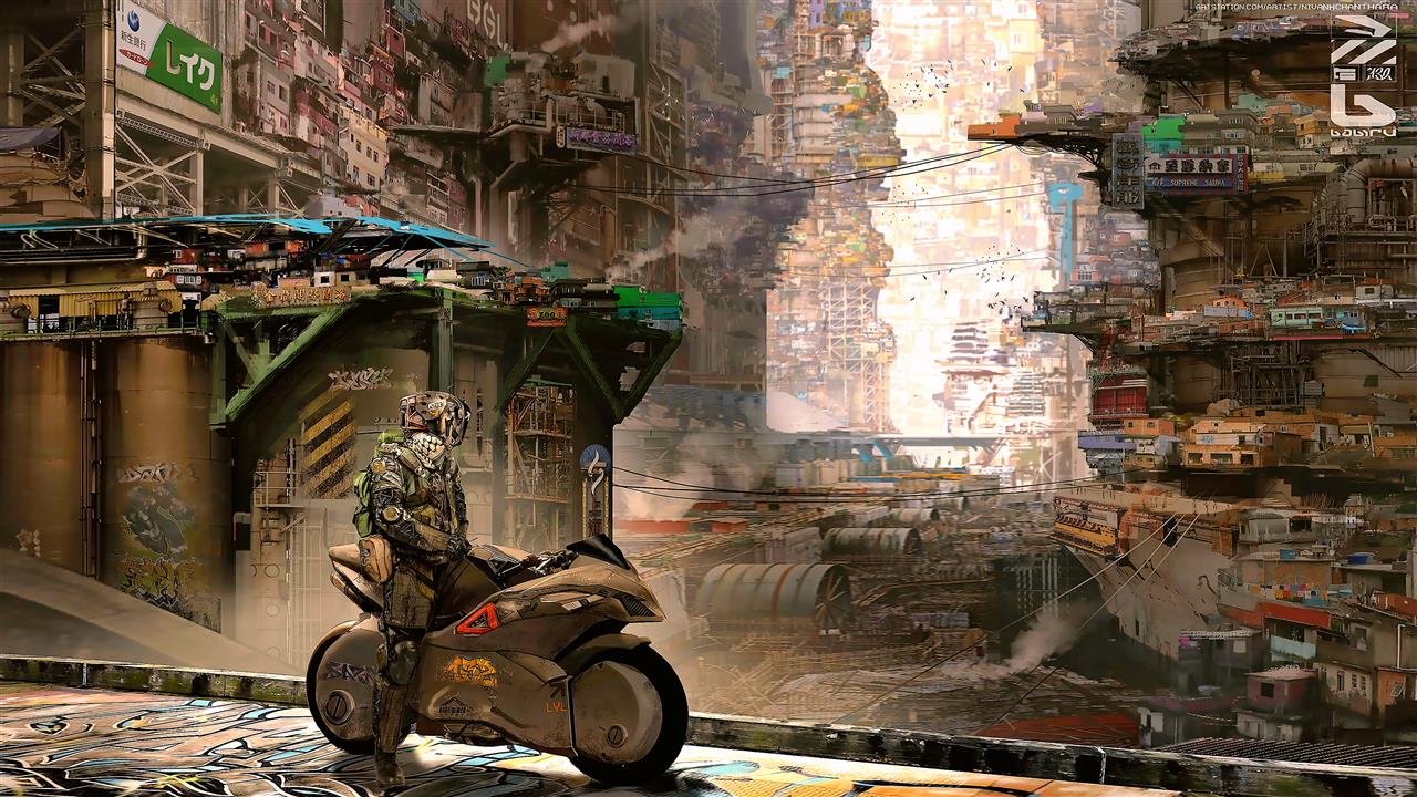 artwork, futuristic city, cyberpunk, cyber city, science fiction, HD wallpaper