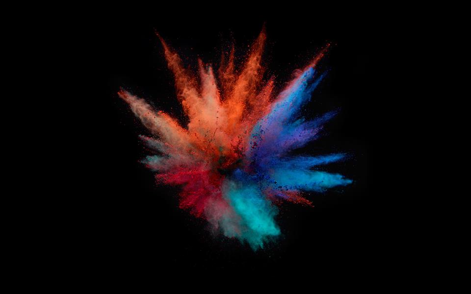 MacBook Pro Color Splash, exploding, black background, studio shot, HD wallpaper
