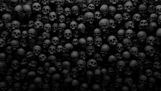 Skull, Black Skulls, 3D, Many, HD wallpaper