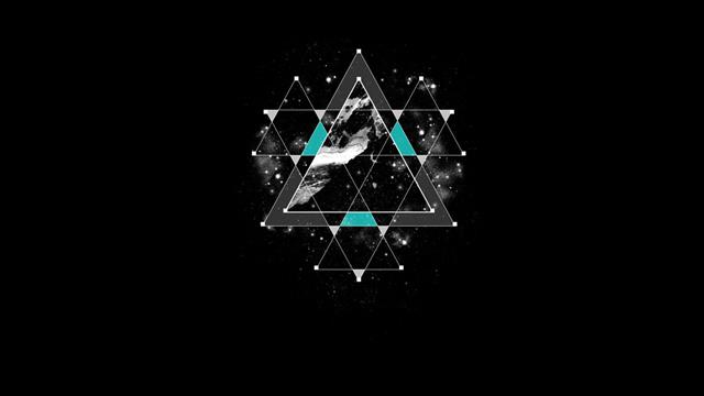 triangle vector art, abstract, digital art, copy space, black background, HD wallpaper