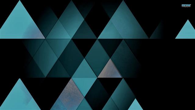 blue and green digital wallpaper, abstract, triangle, digital art, HD wallpaper
