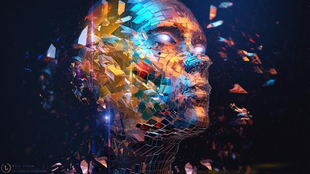 multicolored human face artwork wallpaper, digital art, abstract, HD wallpaper