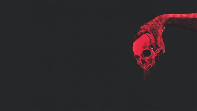 red human skull wallpaper, black, copy space, black background, HD wallpaper