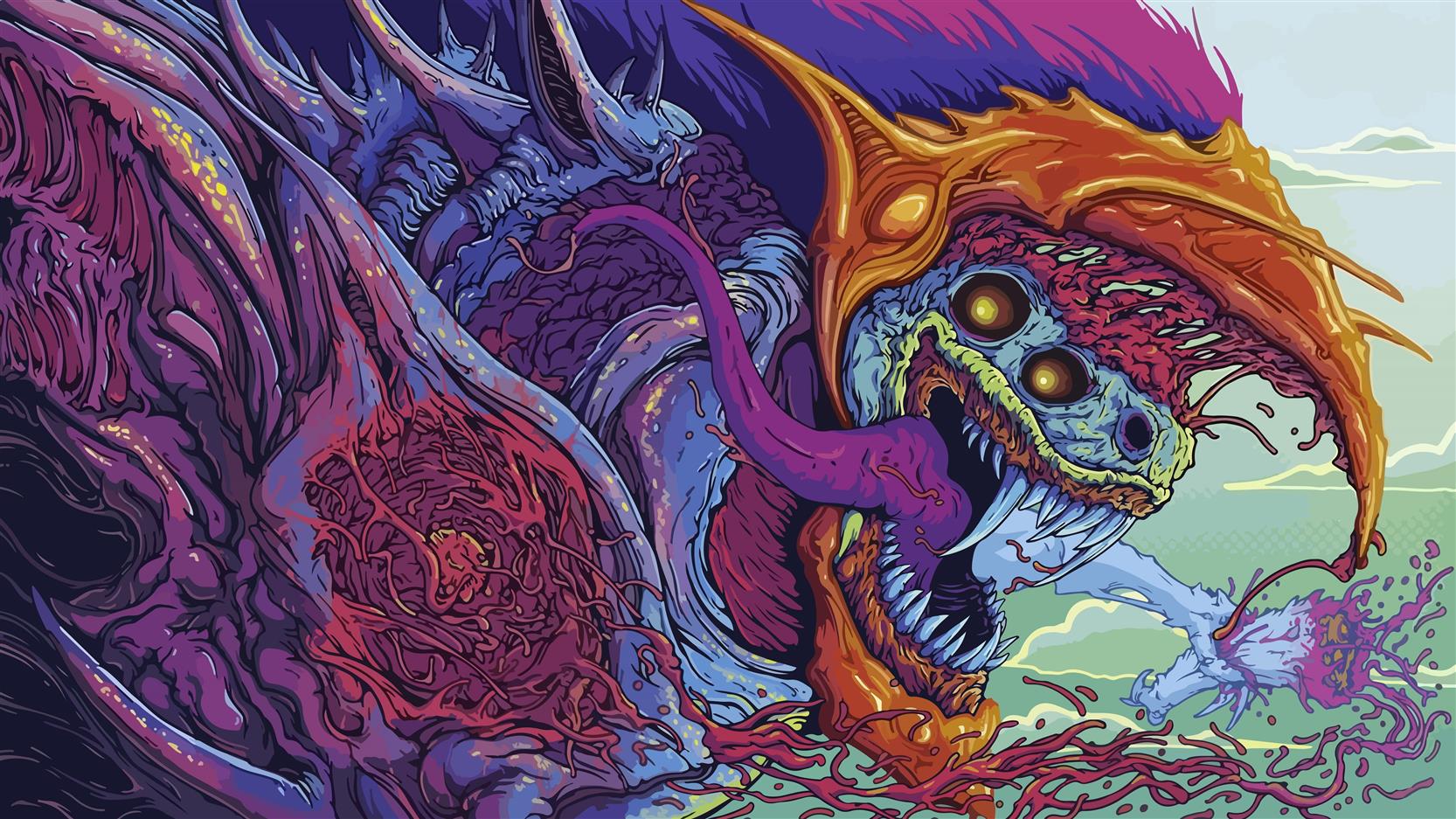 monster illustration, assorted-color monster painting, Hyperbeast, HD wallpaper