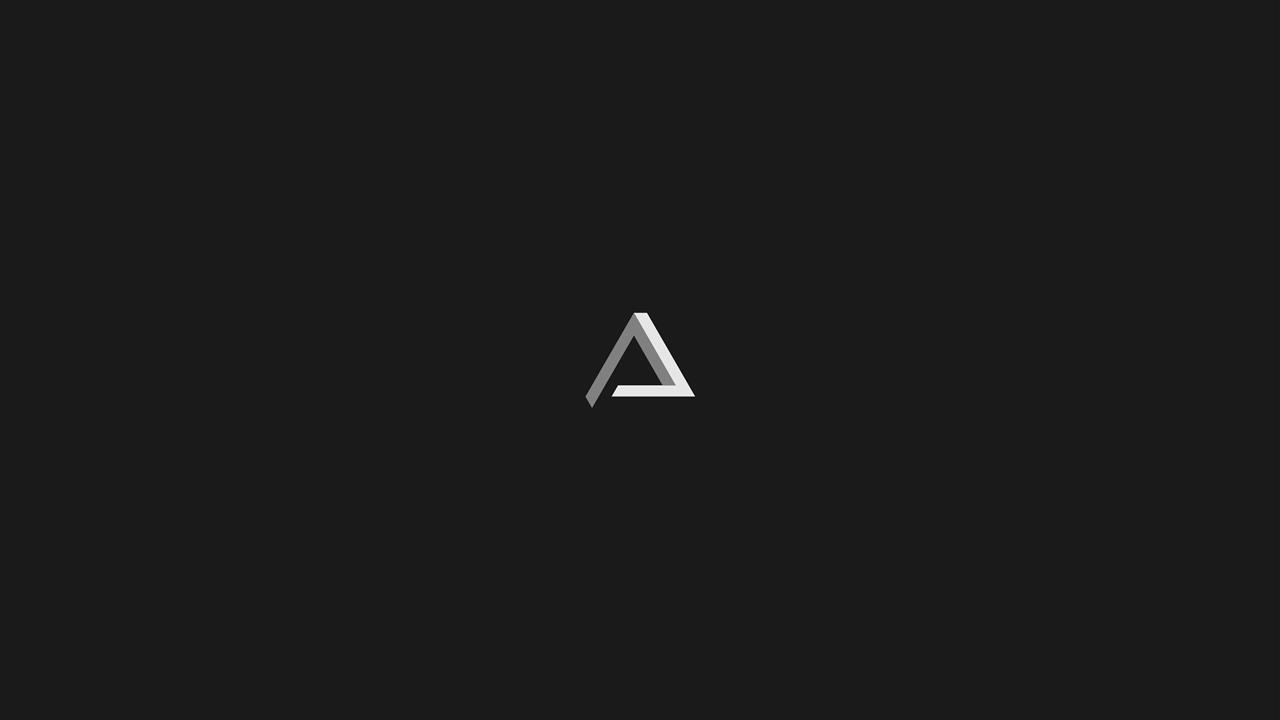 gray triangle logo, geometry, minimalism, Penrose triangle, digital art, HD wallpaper