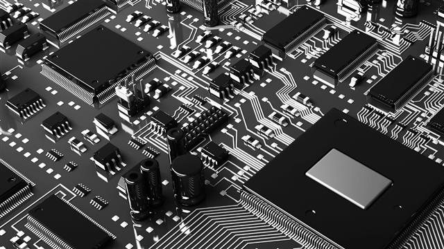 black and gray circuit board, computer, microchip, digital art, HD wallpaper