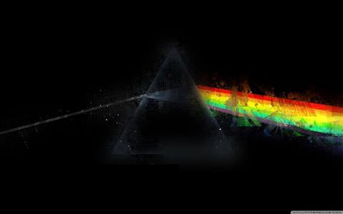 Pink Floyd, digital art, triangle, illuminated, multi colored, HD wallpaper